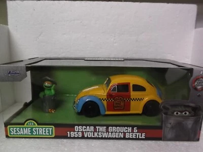 Jada Sesame Street Oscar The Grouch y Volkswagen Beetle 1959 1:24 Foto 1 de 4