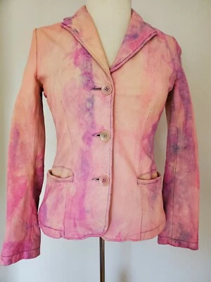 Vince Chaqueta Moto Cuero Blazer Tostado Marfil 2 4 6 Rosa Blanco Beige Safari Pintado Foto 1 de 4
