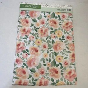NWT Spring Rose Floral And Plaid Reversible Table Runner - Picture 1 of 6