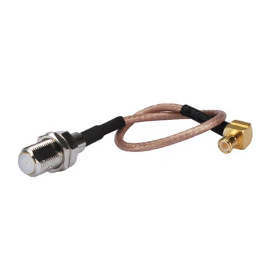 F-Type Female to MCX Male Right Angle Connector RG316 Coaxial Cable 20cm 8inch - Image 1 of 4