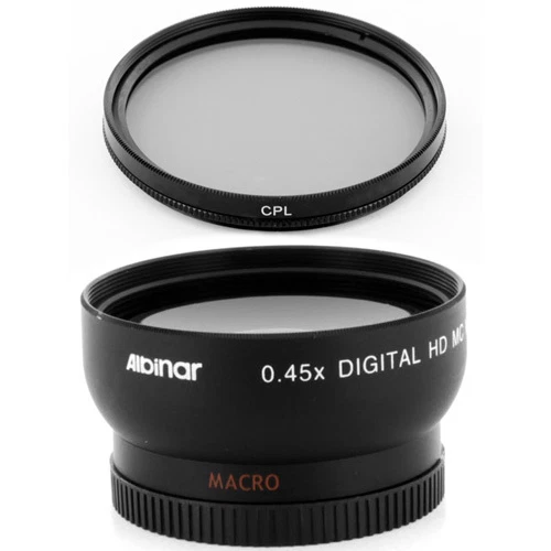 HD 0.45x Wide Angle Lens + CPL Filter for Panasonic Lumix DMC-G7 DMC-G7K camera - Image 1 of 1