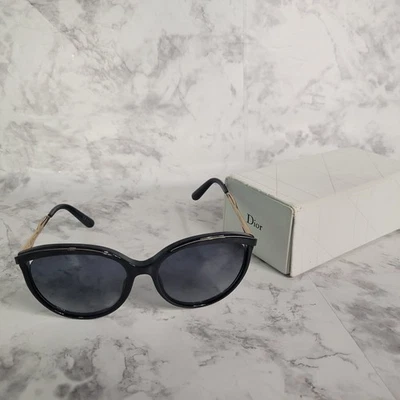 Christian Dior Metaleyes1 Sunglasses Cat Eyes Blue Gold Italy With Case Designer - Image 1 of 4