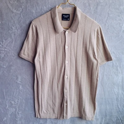 Suéter Acanalado Manga Corta Abotonado ABERCROMBIE & FITCH Talla S Algodón Seda Foto 1 de 4