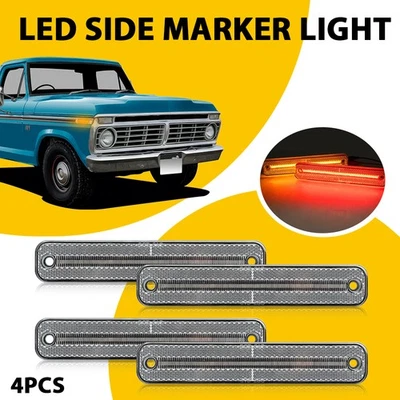 4x LED Side Marker Light For 1975-83 Ford E- F100 F150 F250 F350 Econoline Truck Foto 1 de 4