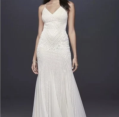 Vestido de novia con cuentas • Oyster • Talla 10 Foto 1 de 3