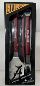 Alabama Crimsons Tide You the Fan BBQ 3-teiliges Grillset Sportula Zange Gabel - Bild 1 von 2
