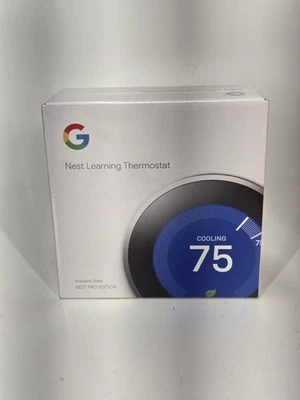 Nest Pro 3rd Gen Learning Thermostat Stainless Steel T3008US Google NEW IN BOX - Image 1 of 3
