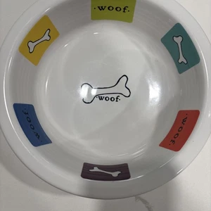 "Comida de agua grande amarilla Fiestaware para perros Fiestaware 8""" - Imagen 1 de 7