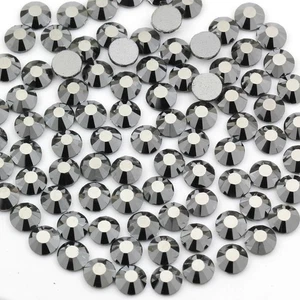 1440pcs Hematite Glass Rhinestones Flatback Gems for Bedazzling Crafts & Clothes - Picture 1 of 11