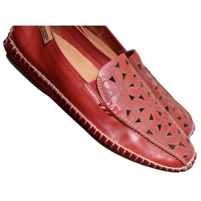 Pikolinos Mujer Jerez Cuero Rojo Sin Cordones Mocasín de Conducción Plano Talla 37 6.5/7  Foto 1 de 4