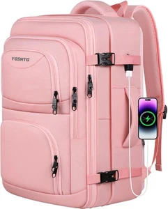 Reiserucksack für Damen, 52L 18,4 Zoll (20&quot;x15&quot;x7&quot;), rosa  - Bild 1 von 7