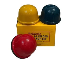 Kodak Brownie Darkroom Lamp Kit Model B w/ 3 Color Cups Green Yellow Red BOX - Picture 1 of 5