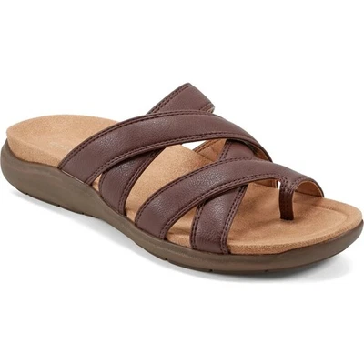 Easy Spirit Women Westly3 Strappy Slide Sandals Size 12M Dark Brown - Image 1 of 4