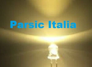 LED BIANCO CALDO D= 5mm alta luminosità testa ovale traspar. 20.000mcd ( = 50PZ) - Imagen 1 de 5