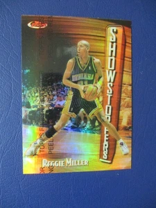 Topps Finest Refractor Reggie Miller Showstoppers #240 1997-98 con Peel Hof - Imagen 1 de 3