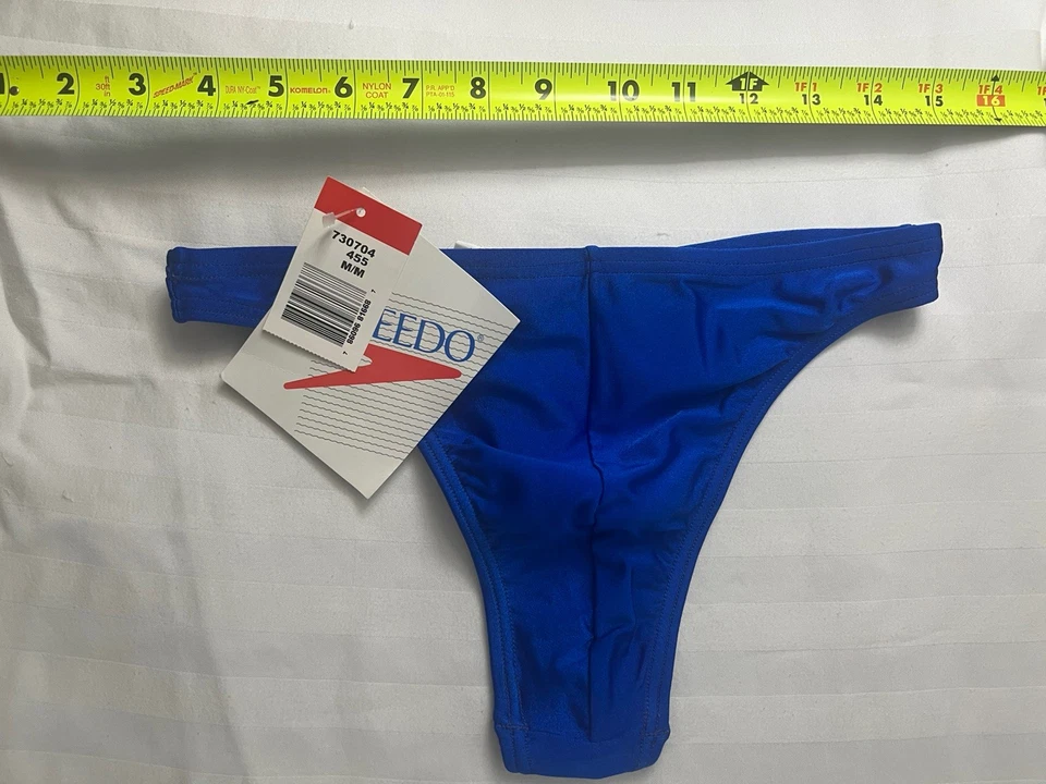 Men's Vintage Royal Blue Speedo Thong Swimsuit - Medium - New With Tags - Image 1 of 4
