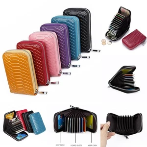 Cartera de cuero delgada con múltiples tarjeteros de crédito para mujer Cartera sin asas Mejor regalo - Imagen 1 de 23