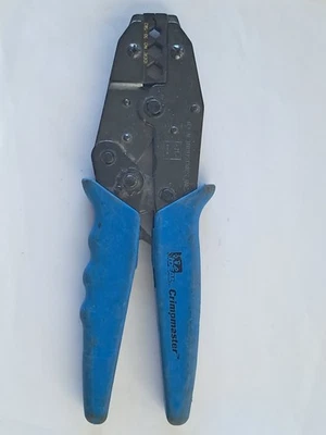 Ideal Crimpmaster Ratcheting Crimping Crimp Tool Blue Handle #30-582 - Image 1 of 4
