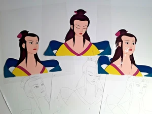 Rare LOTUS LANTERN  1999 Hand Painted Animation Cel,  Lot of 3 Great condition D - Picture 1 of 11