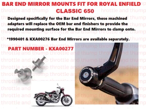 BAR END MIRROR MOUNTS FIT FOR ROYAL ENFIELD CLASSIC 650 - Picture 1 of 4