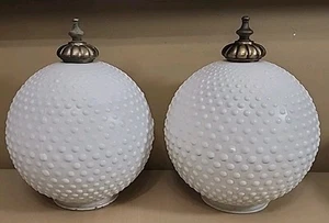 VNTG MCM Underwriter's Labor Hobnail Glaskugel Deckenleuchte - Bild 1 von 8
