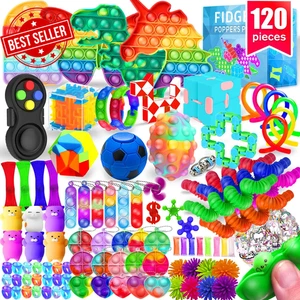 120 Pack Fidget Toys Set, Sensory, ADHD, Anxiety, Party Favors, Kids & Adults - Picture 1 of 8