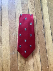 Vintage Jos. A. Bank Clothiers Red Santa All-Over Print Neck-Tie,100% Silk Tie - Picture 1 of 3