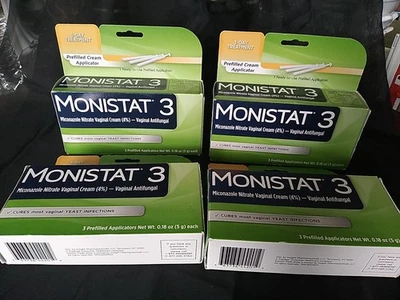 LOTE DE CUATRO Monistat-3.  Antifúngico. Cura la mayoría de las infecciones por levaduras. Exp. 10/2026 Foto 1 de 4