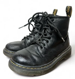 Dr. Martens Doc Black Leather Side Zip Boots 1460 J Youth Size 13 US. AW004 - Picture 1 of 9