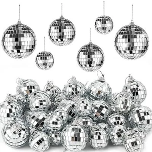 36 Pieces Mirror Disco 4D Ball Silver Hanging Disco 4D Ball Small Party Mirro... - Picture 1 of 6