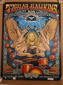 Poster tributo Taylor Hawkins LA Forum AP EMEK firmato numerato/200 - Foto 1 di 2