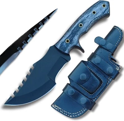 CUCHILLO RASTREADOR DE CAZA HECHO A MANO con FUNDA DE TRANSPORTE HORIZONTAL ACERO D2 10 pulgadas Foto 1 de 4