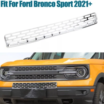 Cubierta de moldura de ventilación de escape de rejilla de parachoques delantero cromada para Ford Bronco Sport 2021+ Foto 1 de 4