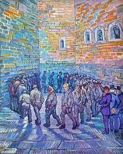 Prisoners walking the Round by Vincent Van Gogh Giclee Print Reproon Canvas - Picture 1 of 1