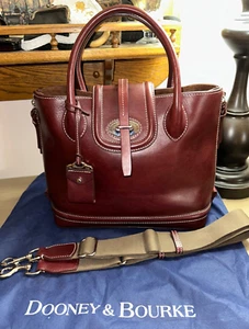 New DOONEY & BOURKE Florentine Toscana leather Side Zip Satchel Bordeaux - Picture 1 of 8