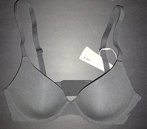 💕SKIMS Fits Everybody Lightly lined Underwire T-shirt Demi Bra Black Onyx  30A - Picture 1 of 7