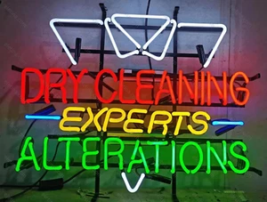 Dry Cleaning Experts Neon Light Sign 24x20 Real Glass Workshop Wall Decor - Picture 1 of 1