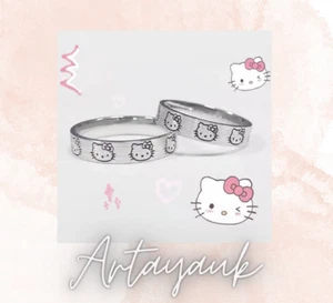 UK niedlicher Anime Kätzchen Katzenliebhaber Kawaii silberfarbener Kostümring Kinder Geschenke - Bild 1 von 3