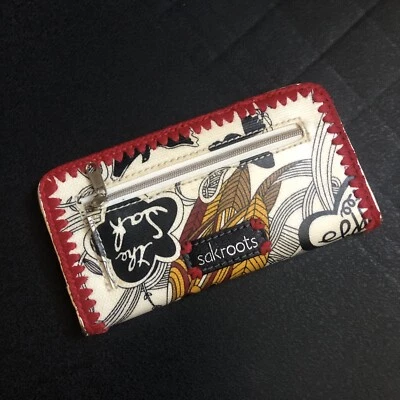 Sakroots складной бумажник карты ID карман мира птицы красная пряжа отделка - Изображение 1 из 4