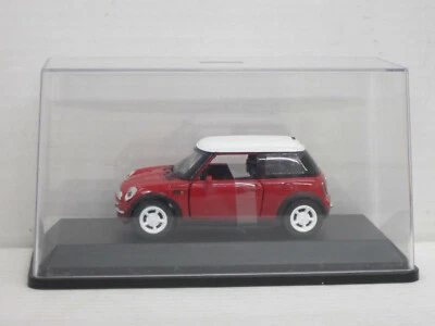 Mini Cooper in rot mit weißem Dach, 1/32, New Ray, ohne OVP in Vitrine - Bild 1 von 4