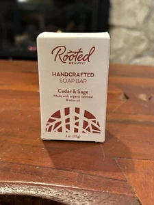 Rooted Beauty Cedar & Sage Bar Soap - New in Box - 4oz. All Natural - Picture 1 of 3