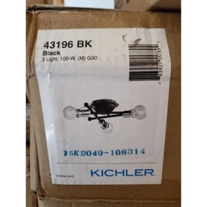 Kichler 43196BK Armstrong 3 Light 15" Wide Semi -Flush Ceiling Fixture, Black - Picture 1 of 2
