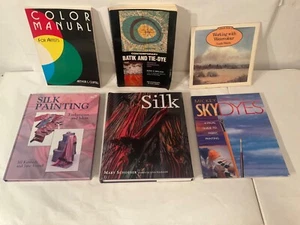 Lot 6 Painting Book Watercolor Color Manual Batik Tie-Dye Sky Dyes Silk Fabric - Picture 1 of 18