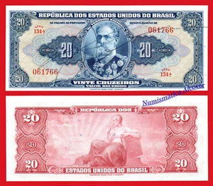 BRASIL BRAZIL 20 Cruzeiros 1943 Pick 136  SC /  UNC - Picture 1 of 1