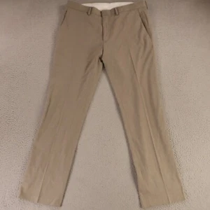 Kenneth Cole Pants Mens 36 Brown Beige Polyester Twill Slacks 36x32 - Picture 1 of 9