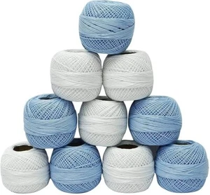 Cotton Crochet Thread Yarn Knitting Craft Making multicolor Set Of 10 - Picture 1 of 3