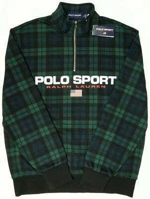 Polo Sport Ralph Lauren Manga Larga 1/4 Cremallera Suéter Verde Azul Marino $168 Foto 1 de 3