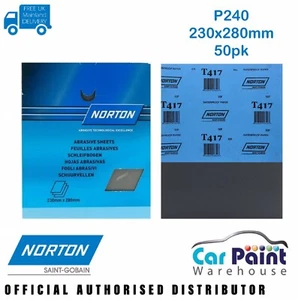 Norton P240 BLACK ICE Wet & Dry Sanding Sheets 50pk T417 Waterproof Paper - Picture 1 of 4