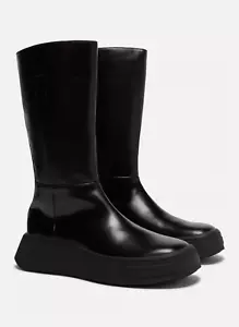 Authentische Prada Calzature gebürstete schwarze Lederstiefel UK 9 EU 43 £1260 Mr Porter - Bild 1 von 4