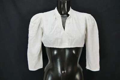Gr.38 Dirndlbluse weiß Bluse für Dirndl Baumwolle schlicht B10619 - Bild 1 von 4